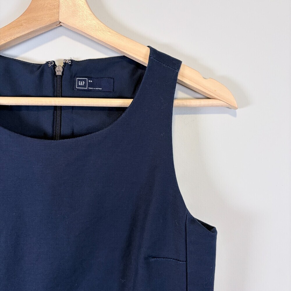 Gap Cotton Shift Dress Pockets Sleeveless Business Casual Blue Women's XS - Picture 4 of 11